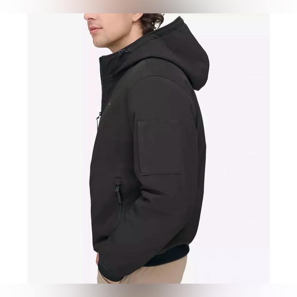 Tommy Hilfiger Black Hooded Bomber Jacket - Picture 4 of 12
